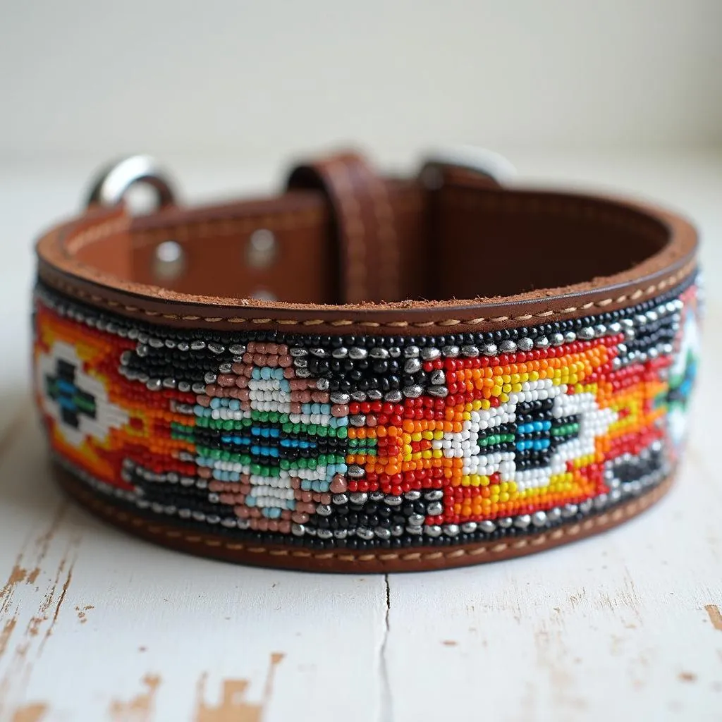 Native American Dog Collar with Modern Design