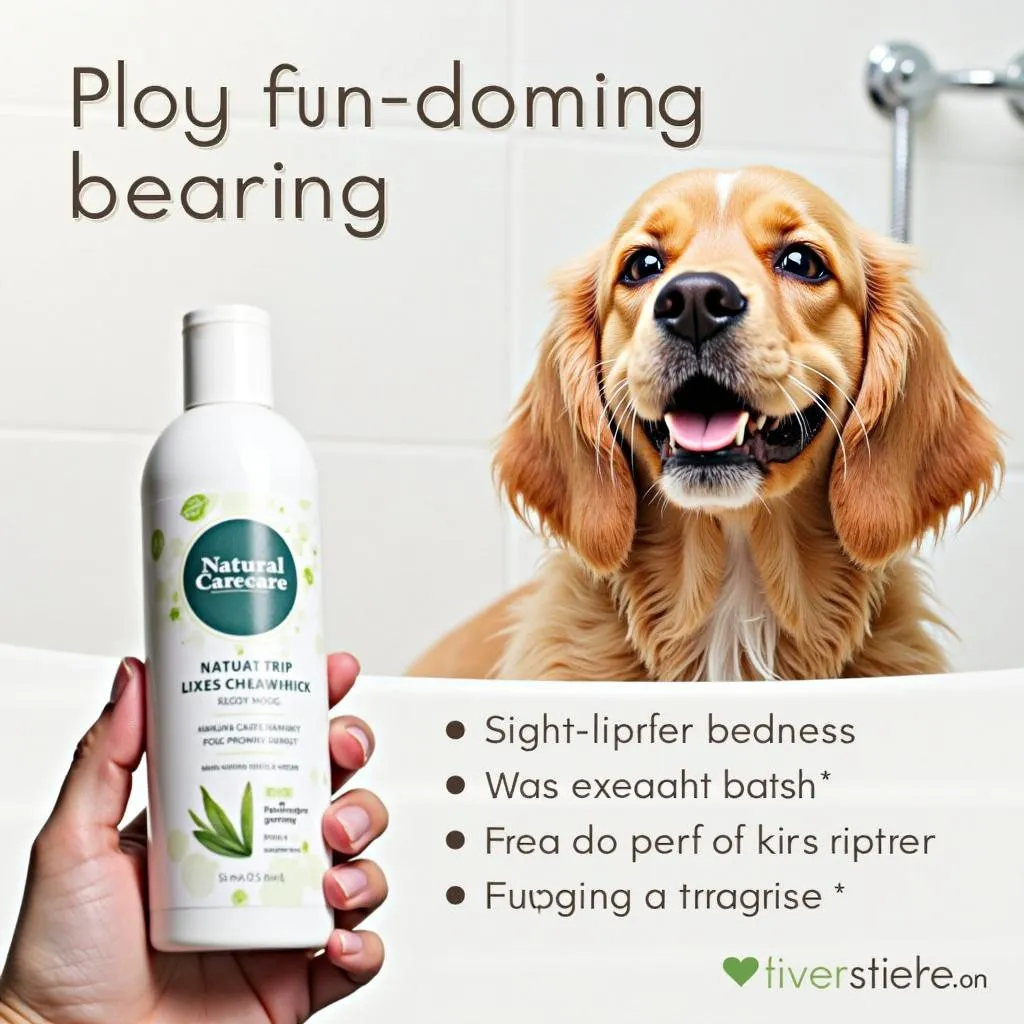 Happy dog enjoying a bath with natural care dog shampoo for sensitive skin