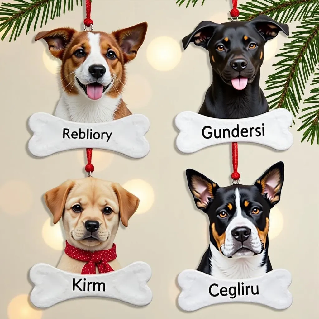 Personalized dog Christmas ornaments