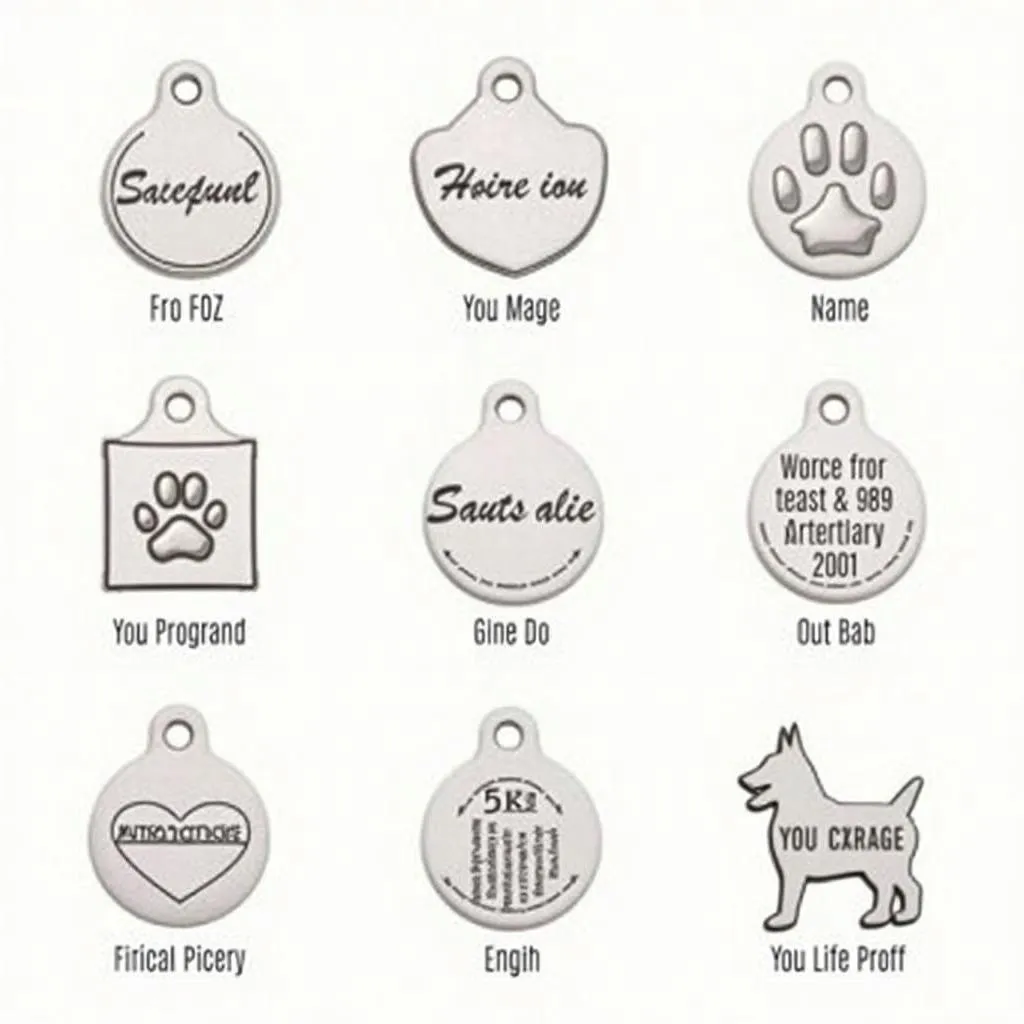 Personalized metal dog tags come in a variety of styles and designs.