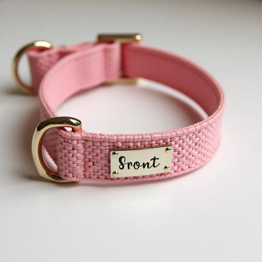 Personalized pink dog collar