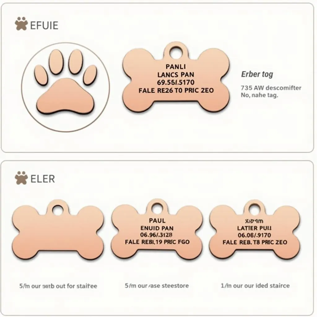 Personalized rose gold dog tag with pet name and contact information 