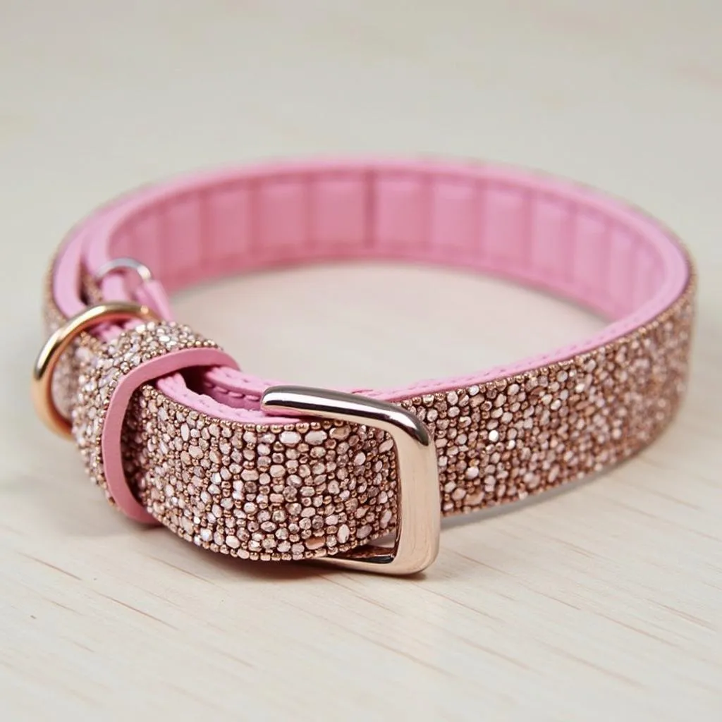 Pink dog collar with sparkles