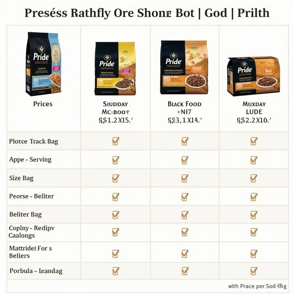 Pride Black Bag Dog Food Price List