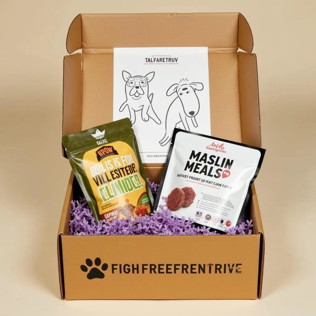 Raw food subscription delivery box for dogs