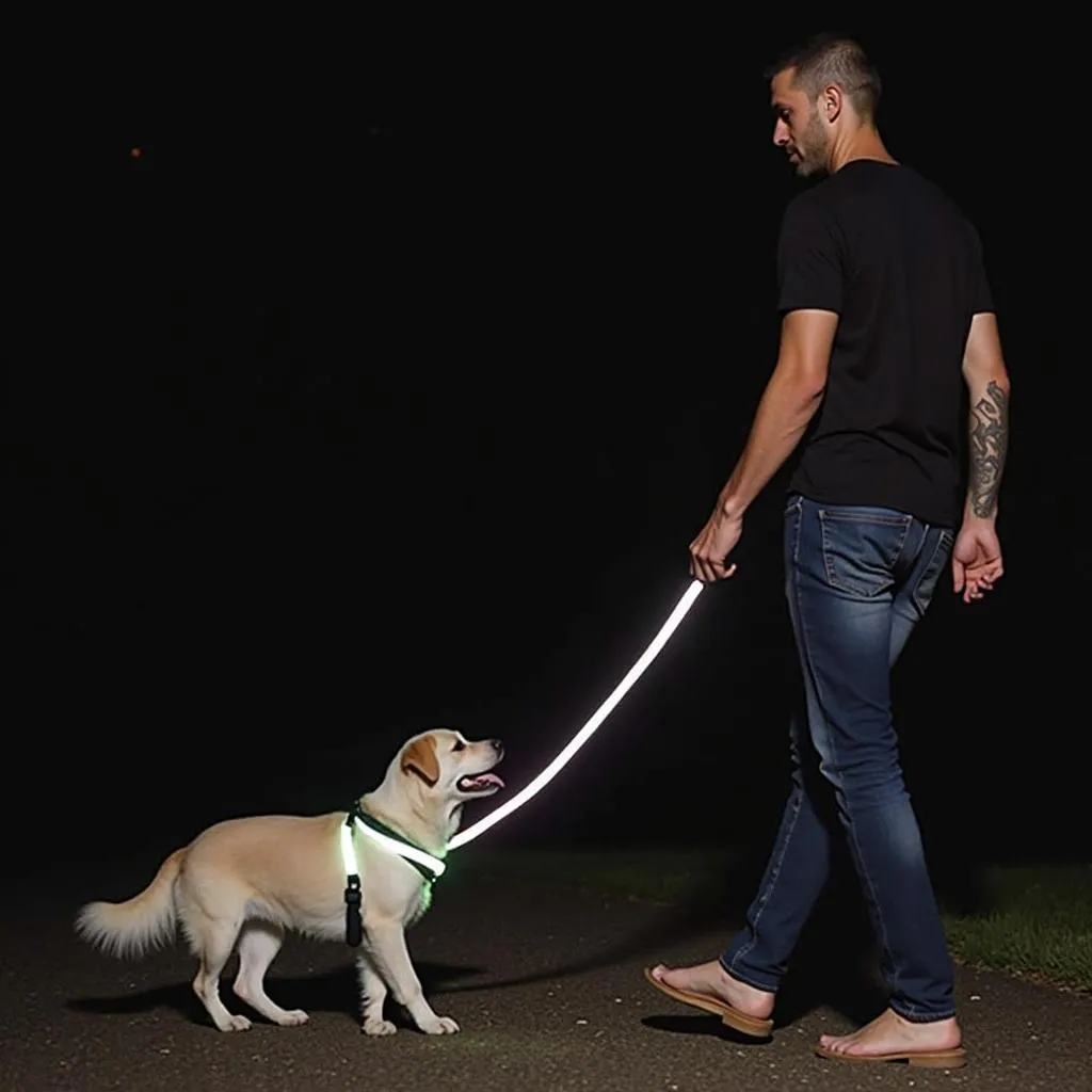 Dog reflective leash for safety