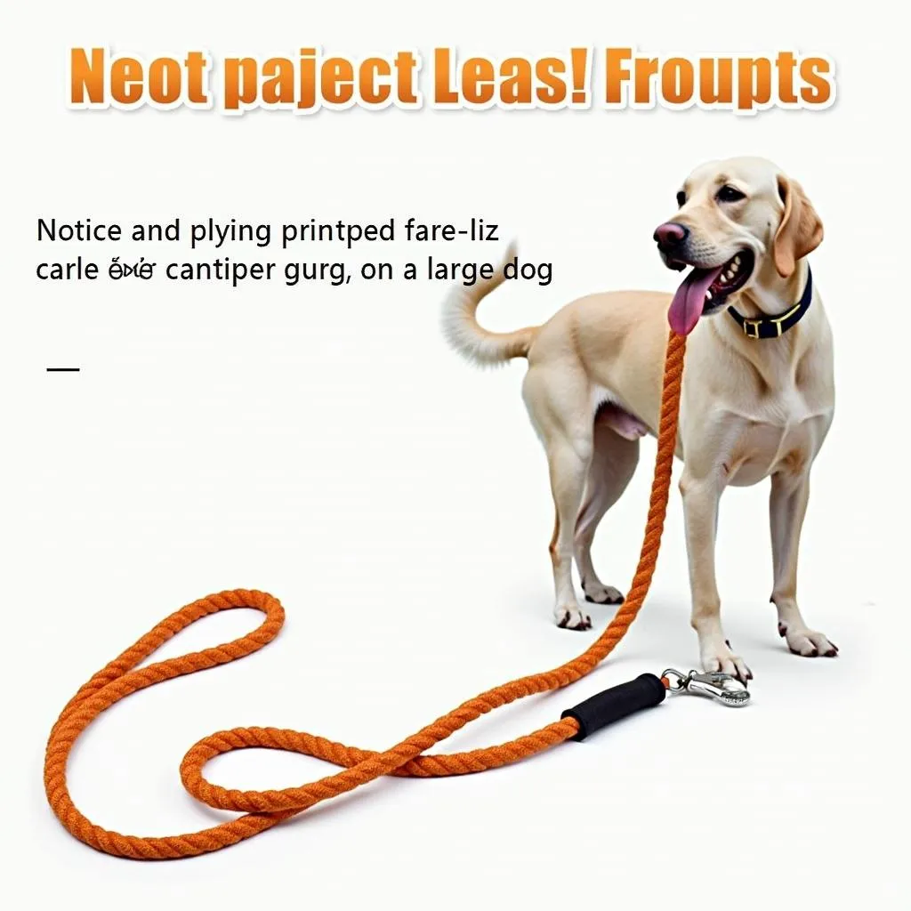 A rope leash for large dogs, showing its strength and durability.