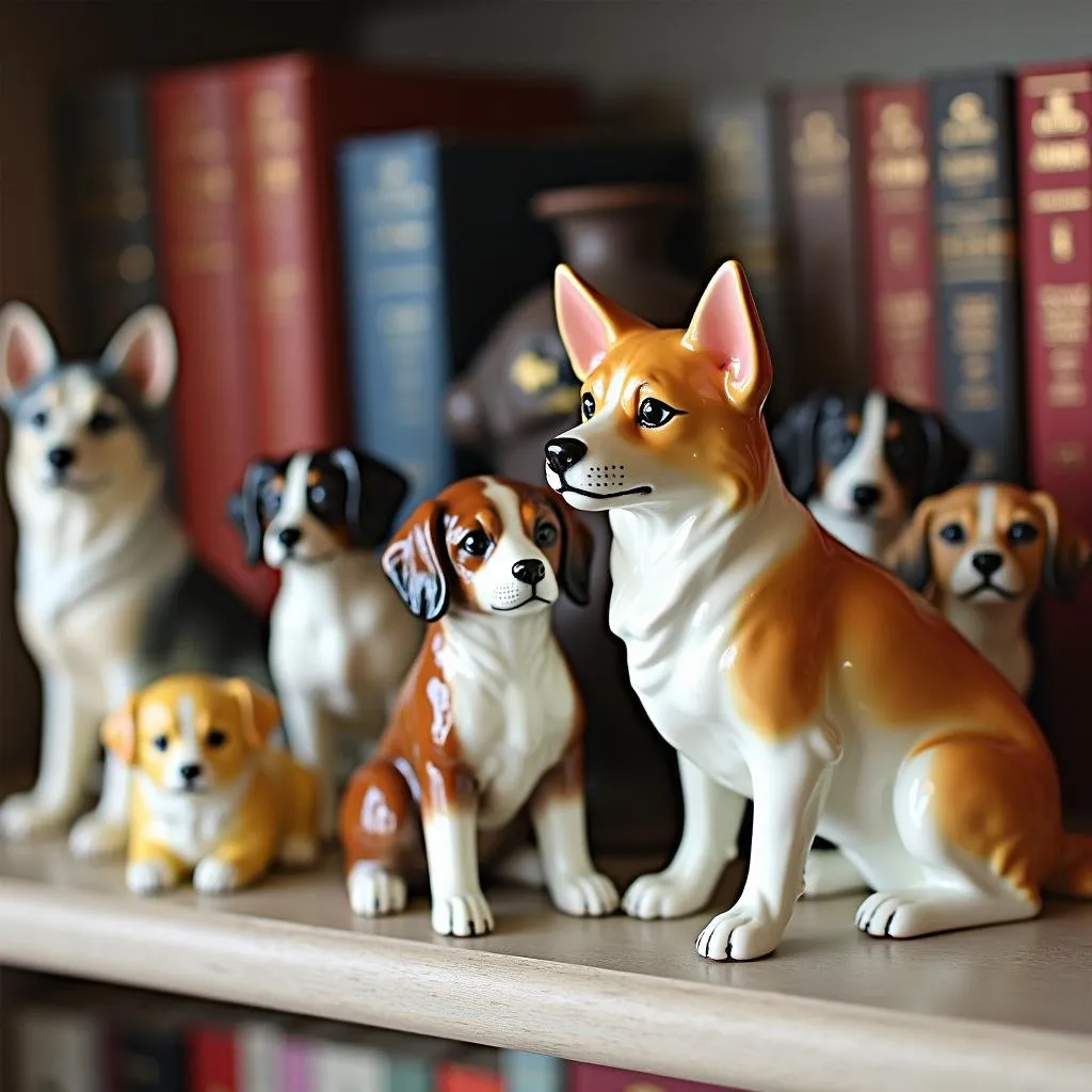 Royal Doulton Dog Figurines Display