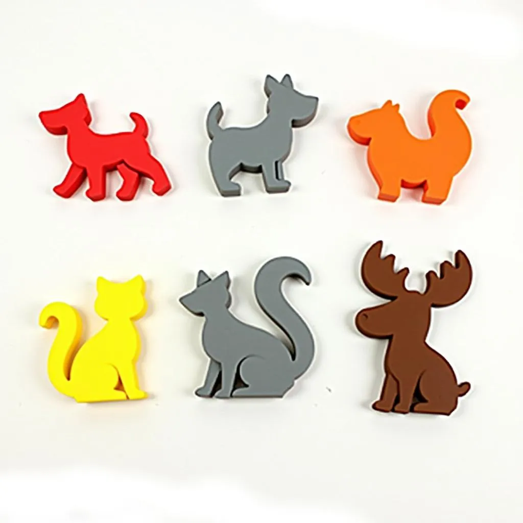 A variety of rubber animal dog toys