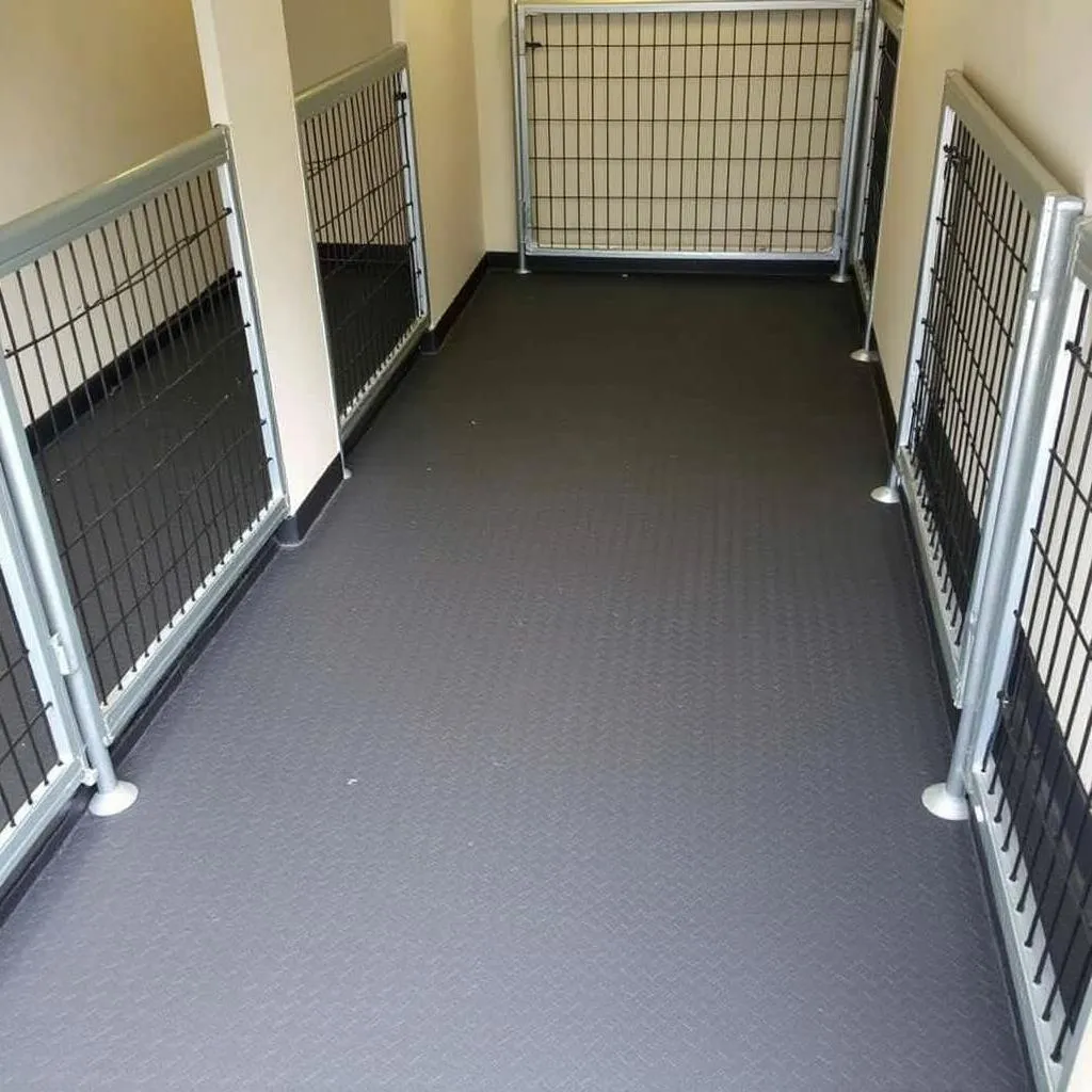 Durable and easy-to-clean rubber flooring for dog kennels