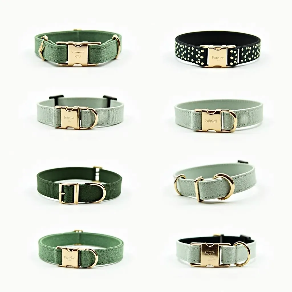 Variety of Sage Green Dog Collars