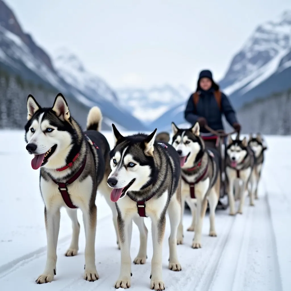 Dog sledding team in Skagway, Alaska