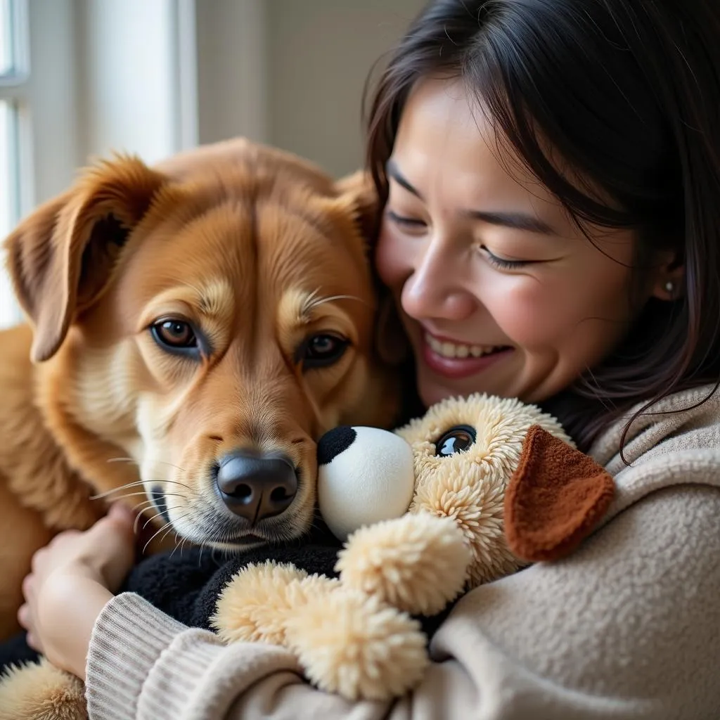 Spot Dog Stuffed Animal Comforting a Lonely Dog