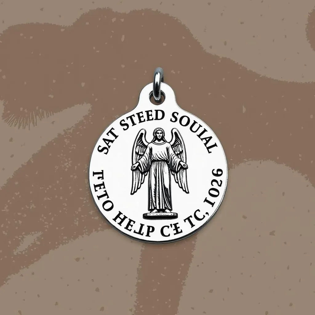 St. Michael dog tag featuring the Archangel's image