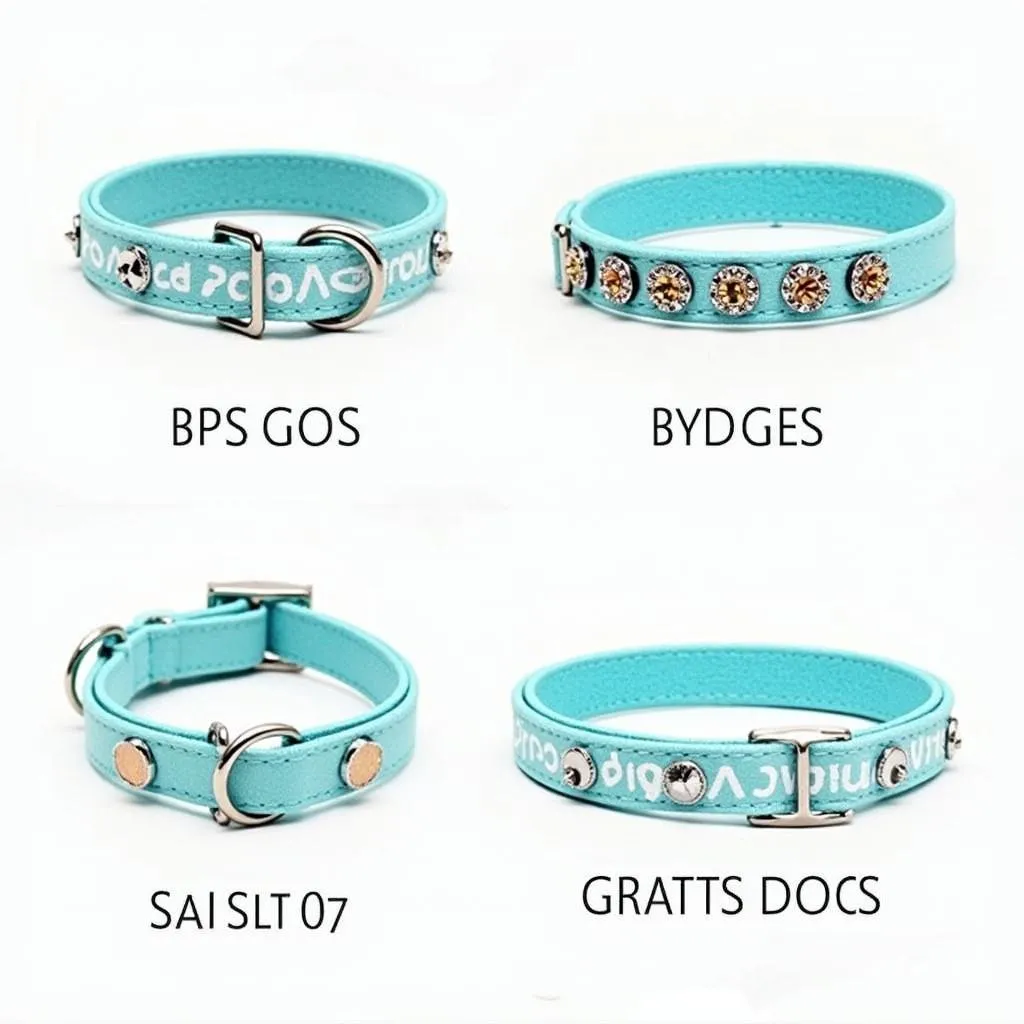 Turquoise Blue Dog Collar for Small Breeds