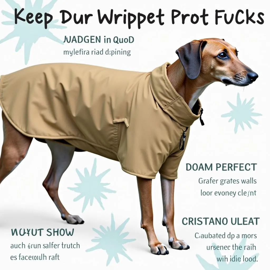 Waterproof Whippet Dog Coat for Rainy Days