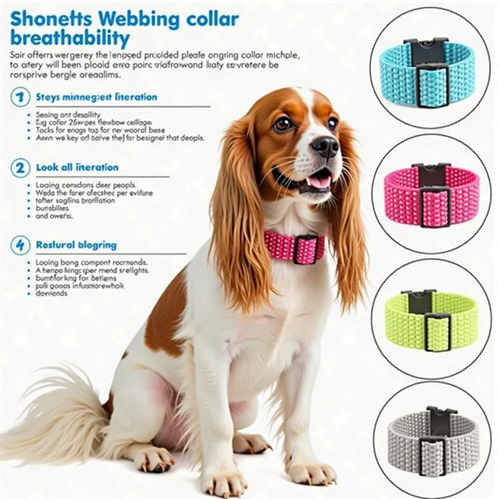 Webbed dog collars for preventing matting