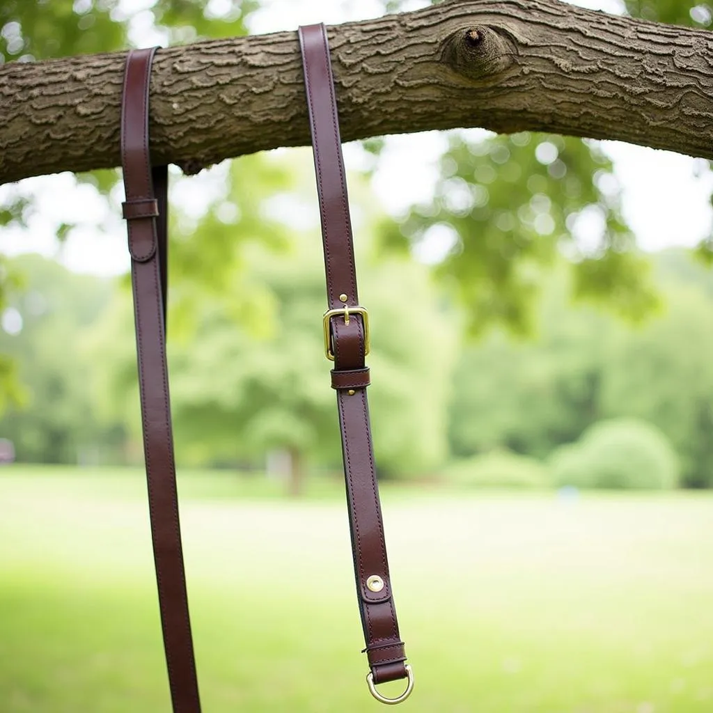 Dog Leash Hanging On A Tree