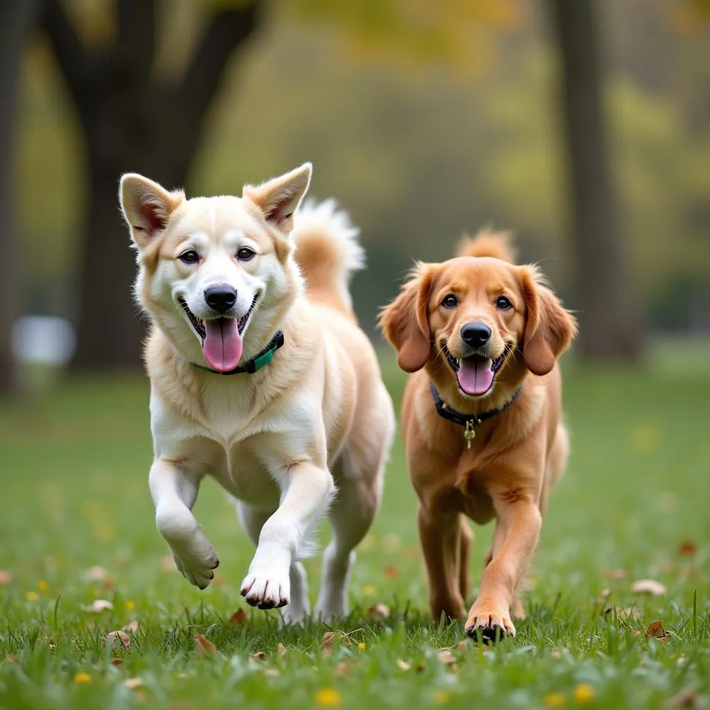 299 Dogs Symbolism: A Photo Of Two Dogs In A Park