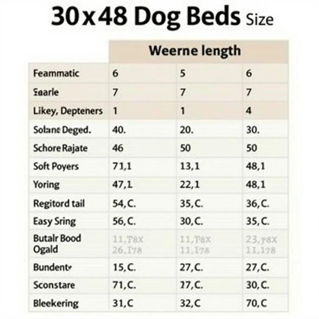 Dog Bed Size Chart for Different Breeds