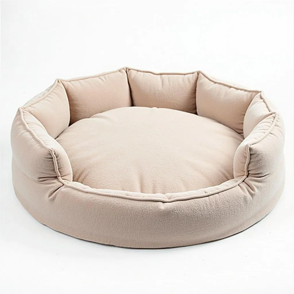 A large dog enjoying a 36 inch round dog bed