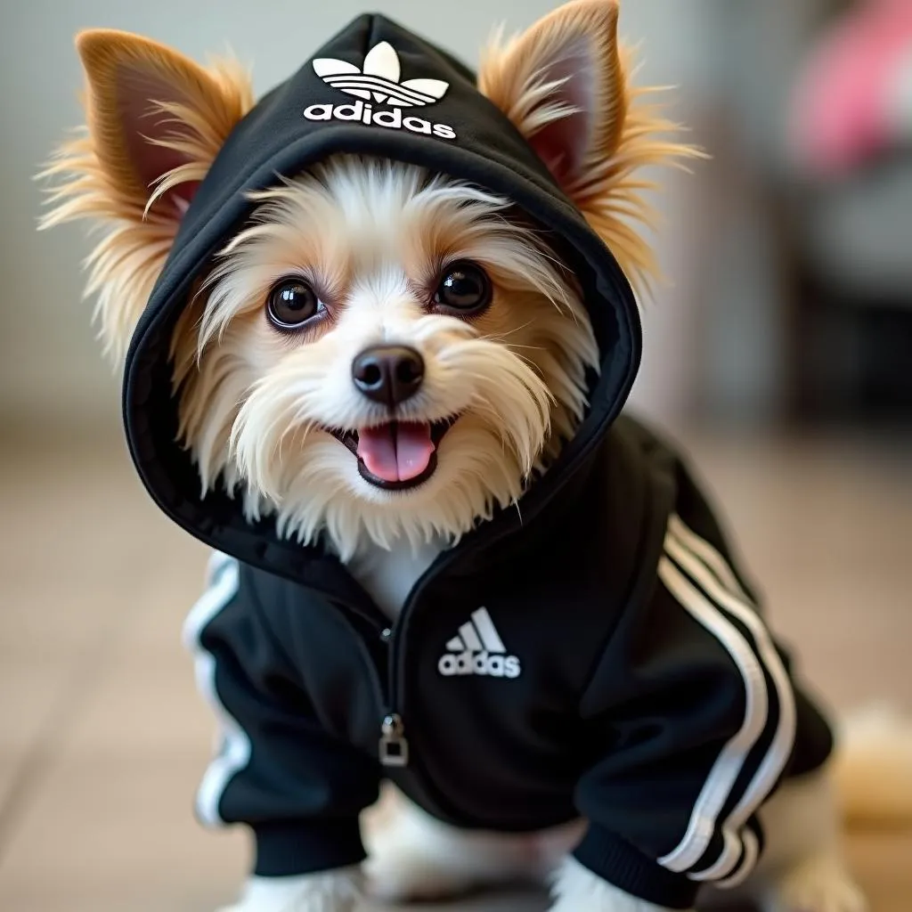 Adidas hoodie dog for small breeds