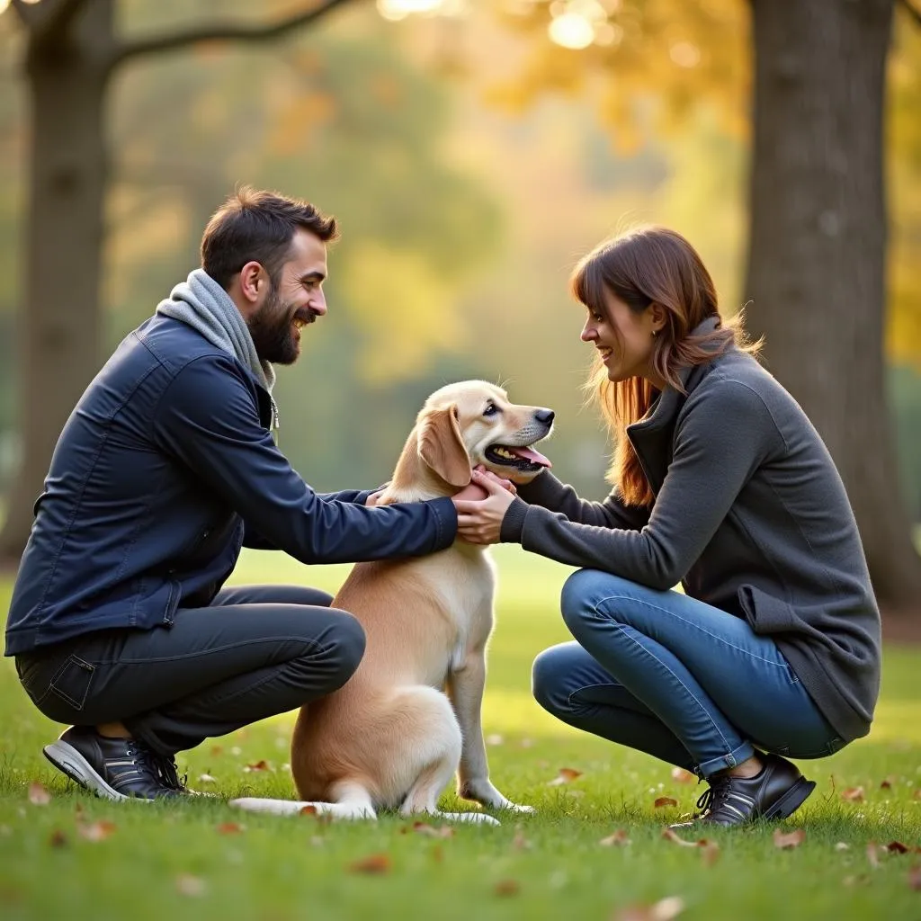 Dog Trainer Working with Dog Owner