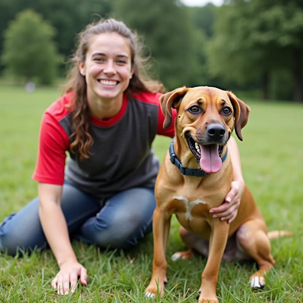 Dog Owner and Dog Smiling