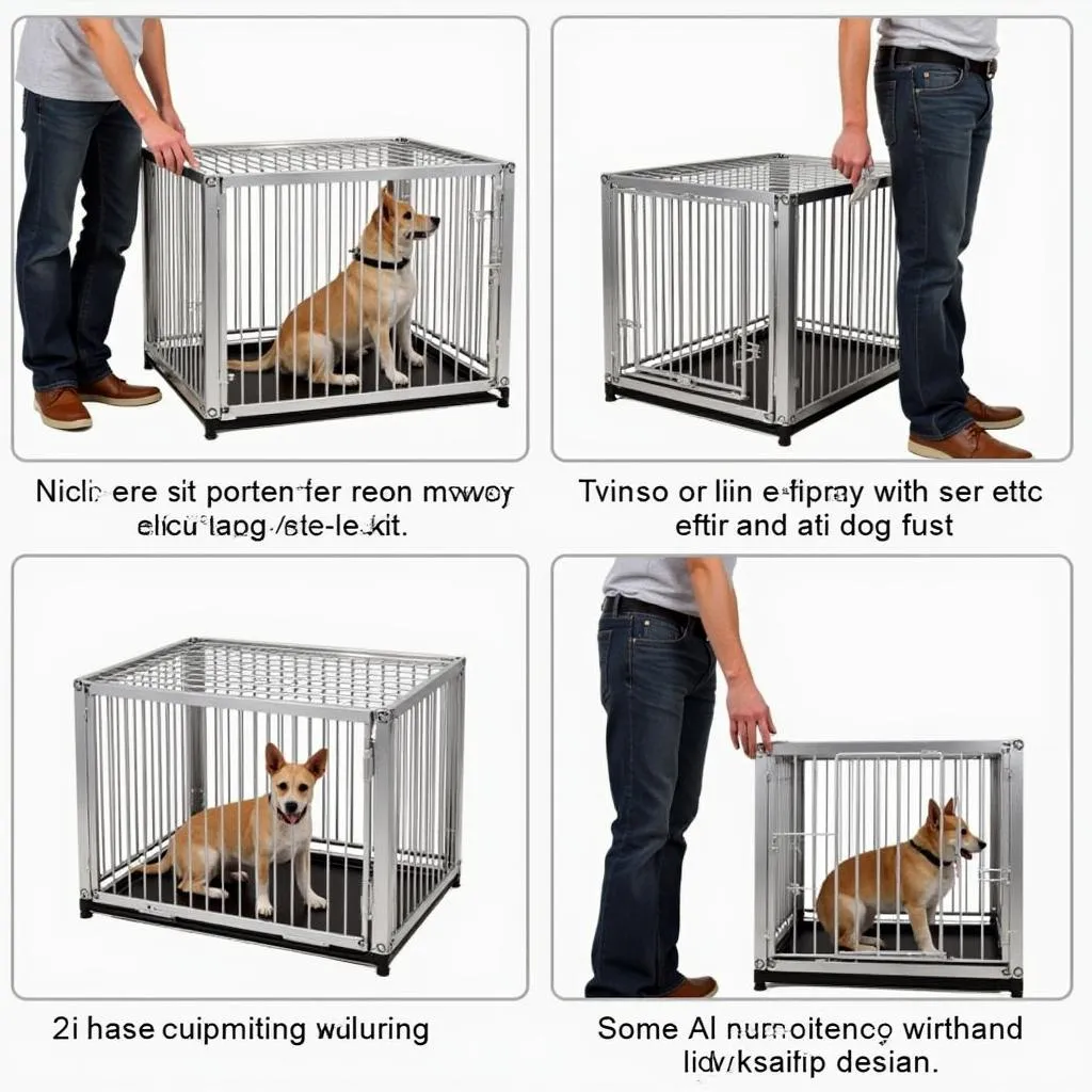 Portable aluminum dog kennel for easy movement