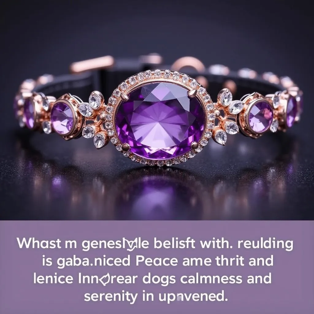 Amethyst Jeweled Dog Collar for Peace and Tranquility