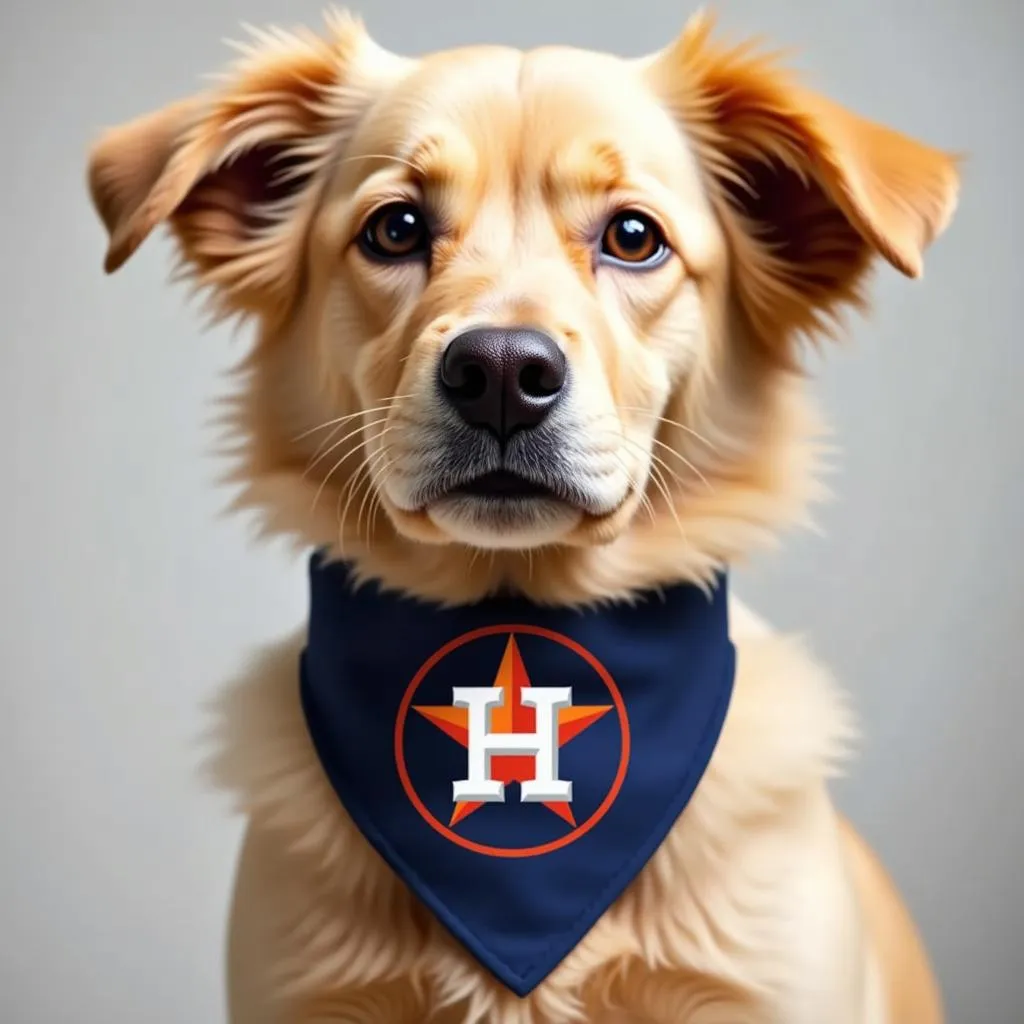 Astros dog bandana with Houston Texas logo