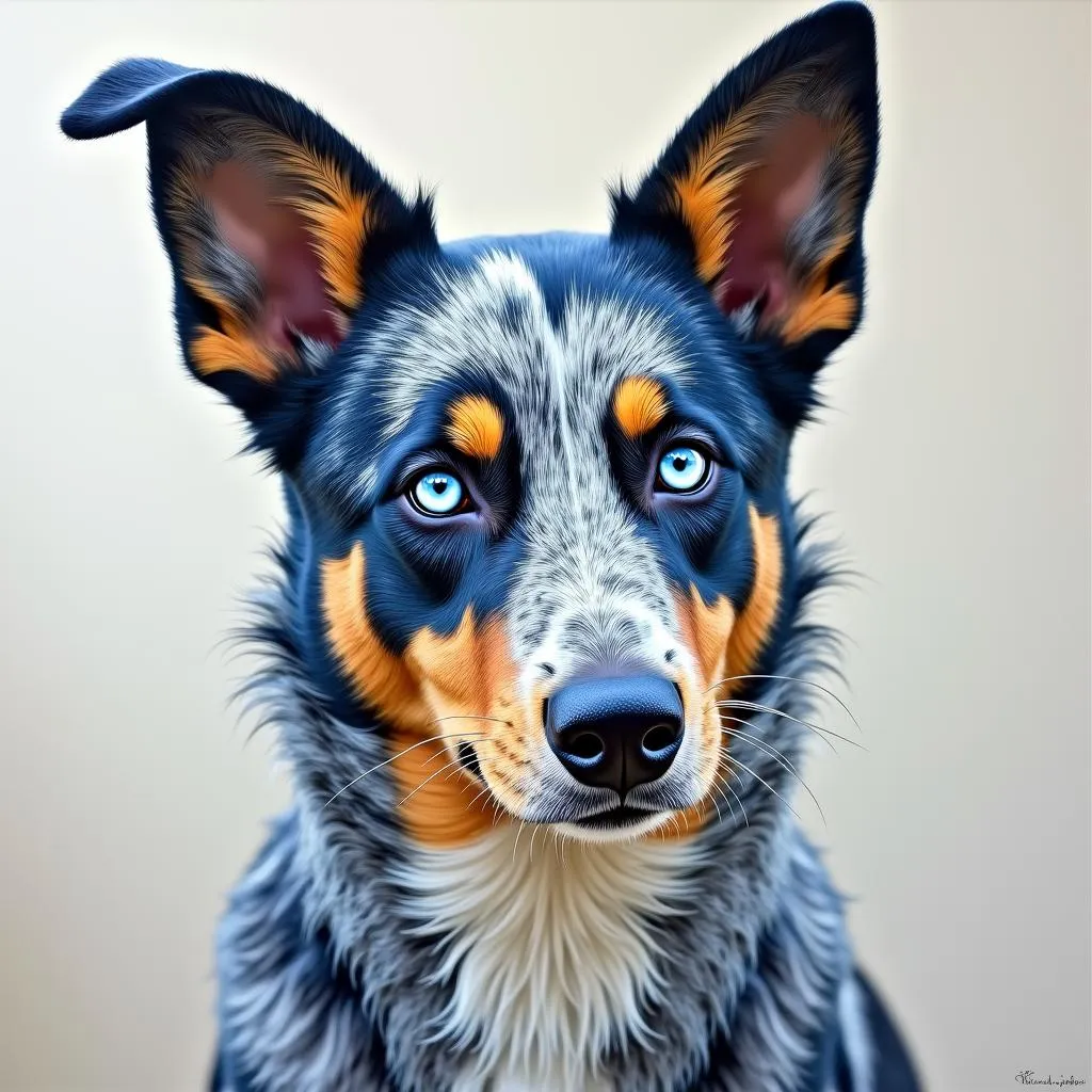 Australian Cattle Dog Portrait Art: Capturing the Breed's Unique Beauty