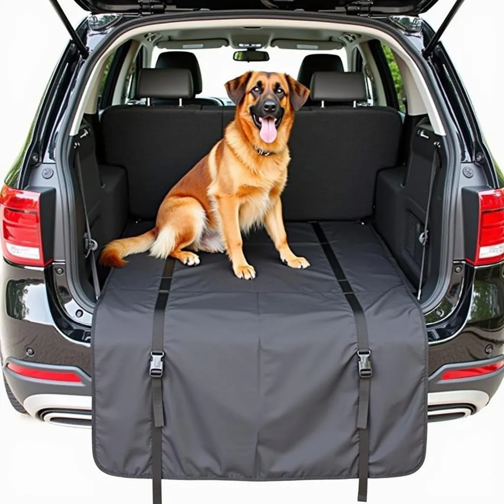 Back Seat Extender Cover for a Large Dog