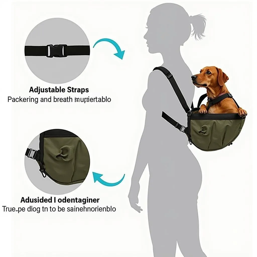 Secure and comfortable back sling carrier for dogs