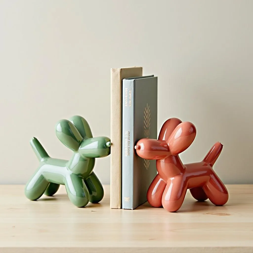 Ceramic Balloon Dog Bookends