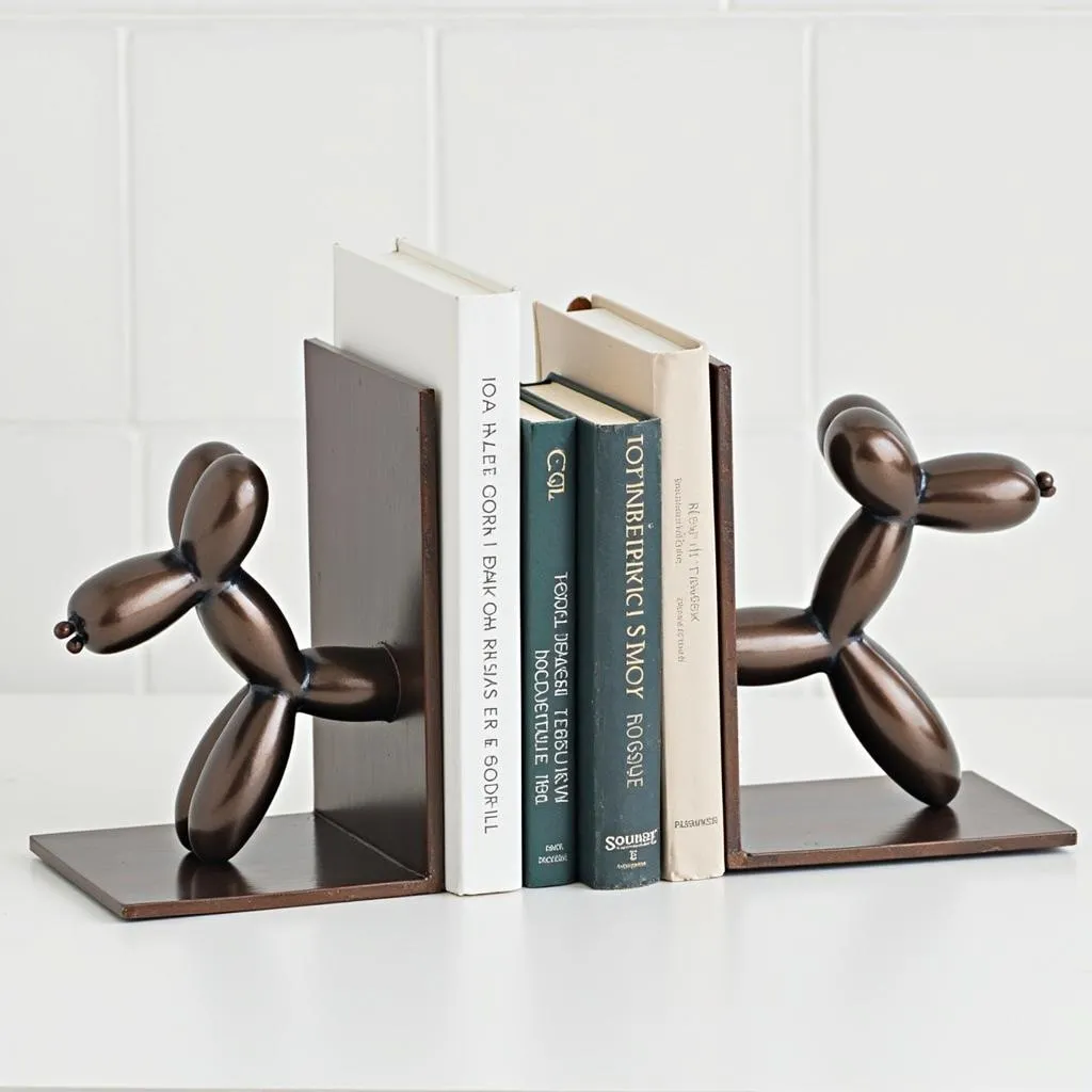 Metal Balloon Dog Bookends