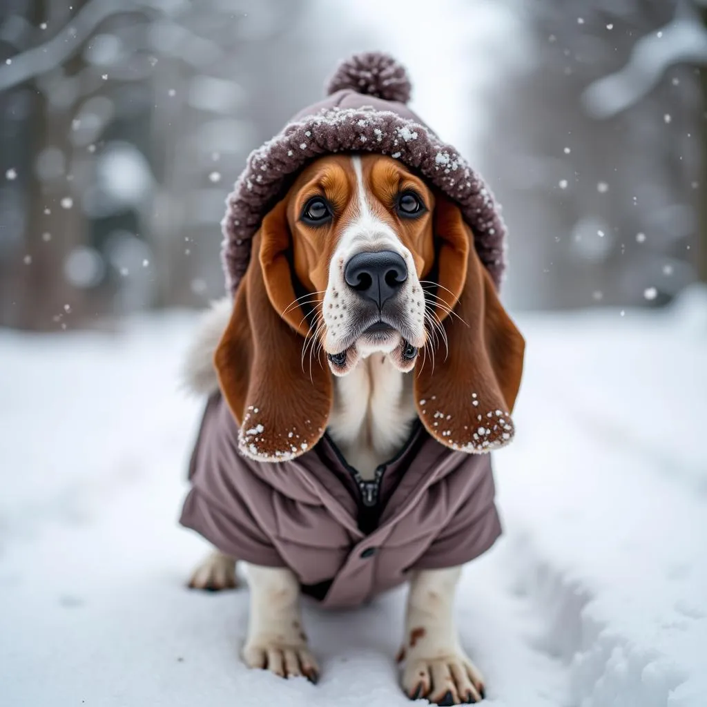 Basset Hound clothes for winter warmth