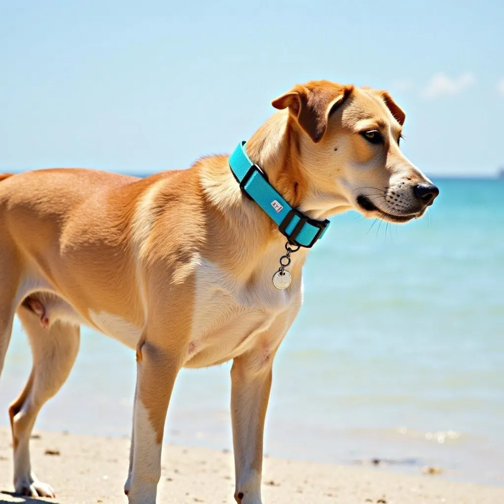 Durable and waterproof beach dog collars for long-lasting use.