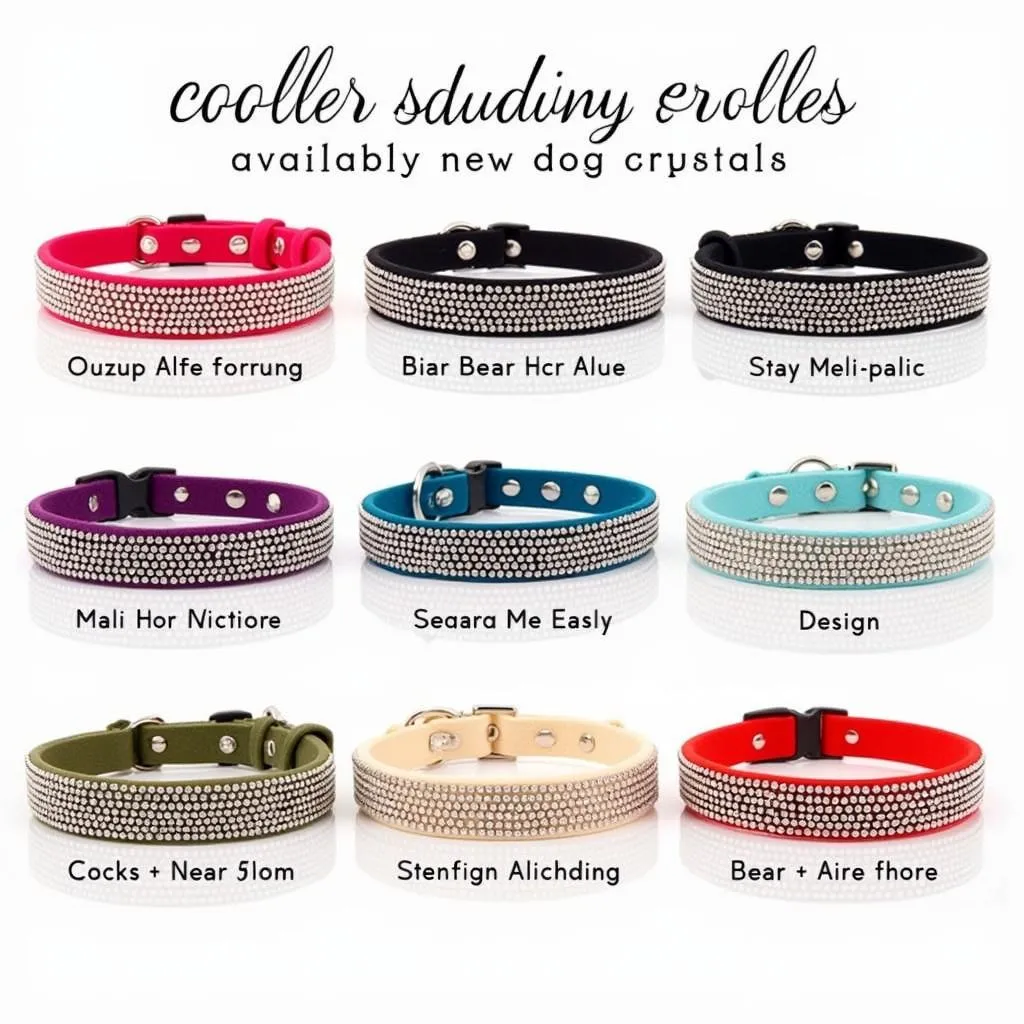 Sparkly dog collars with crystals and gems