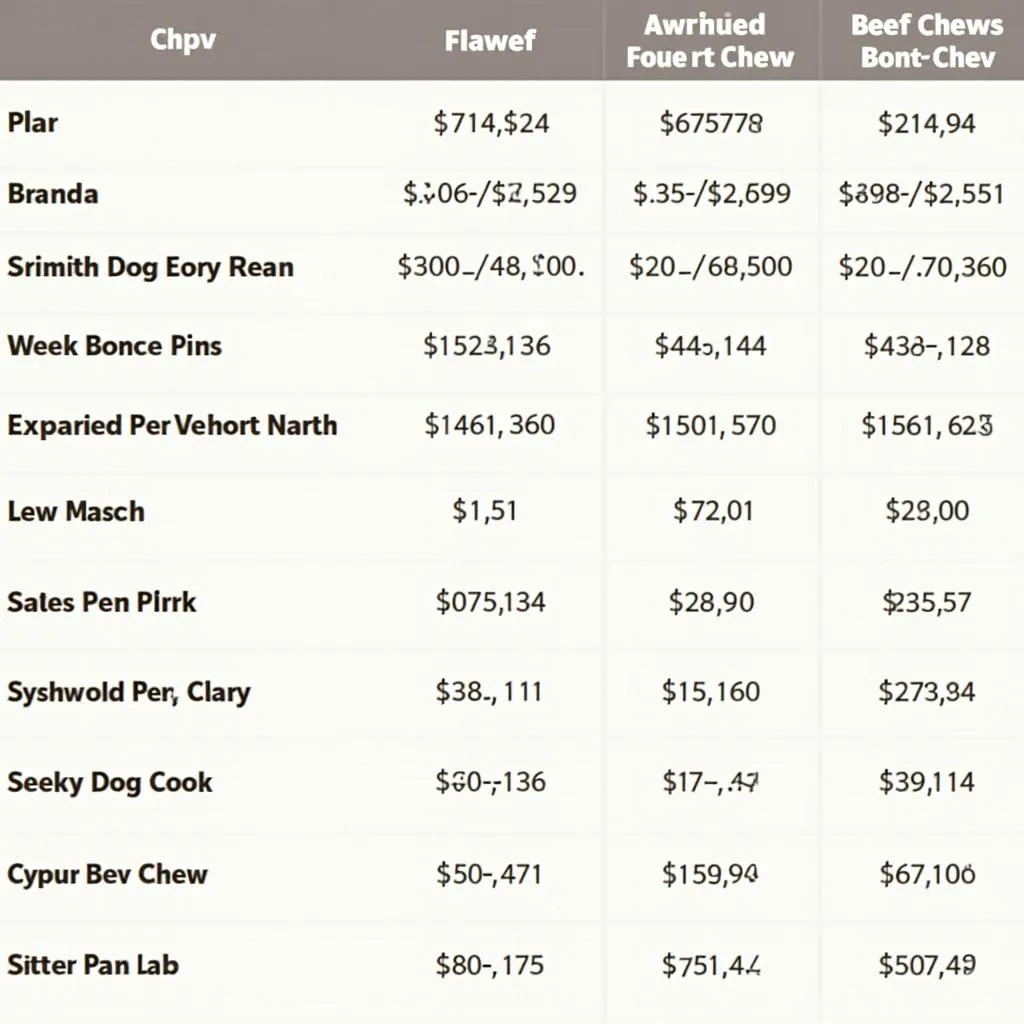 Beef Roll Dog Chew Price List