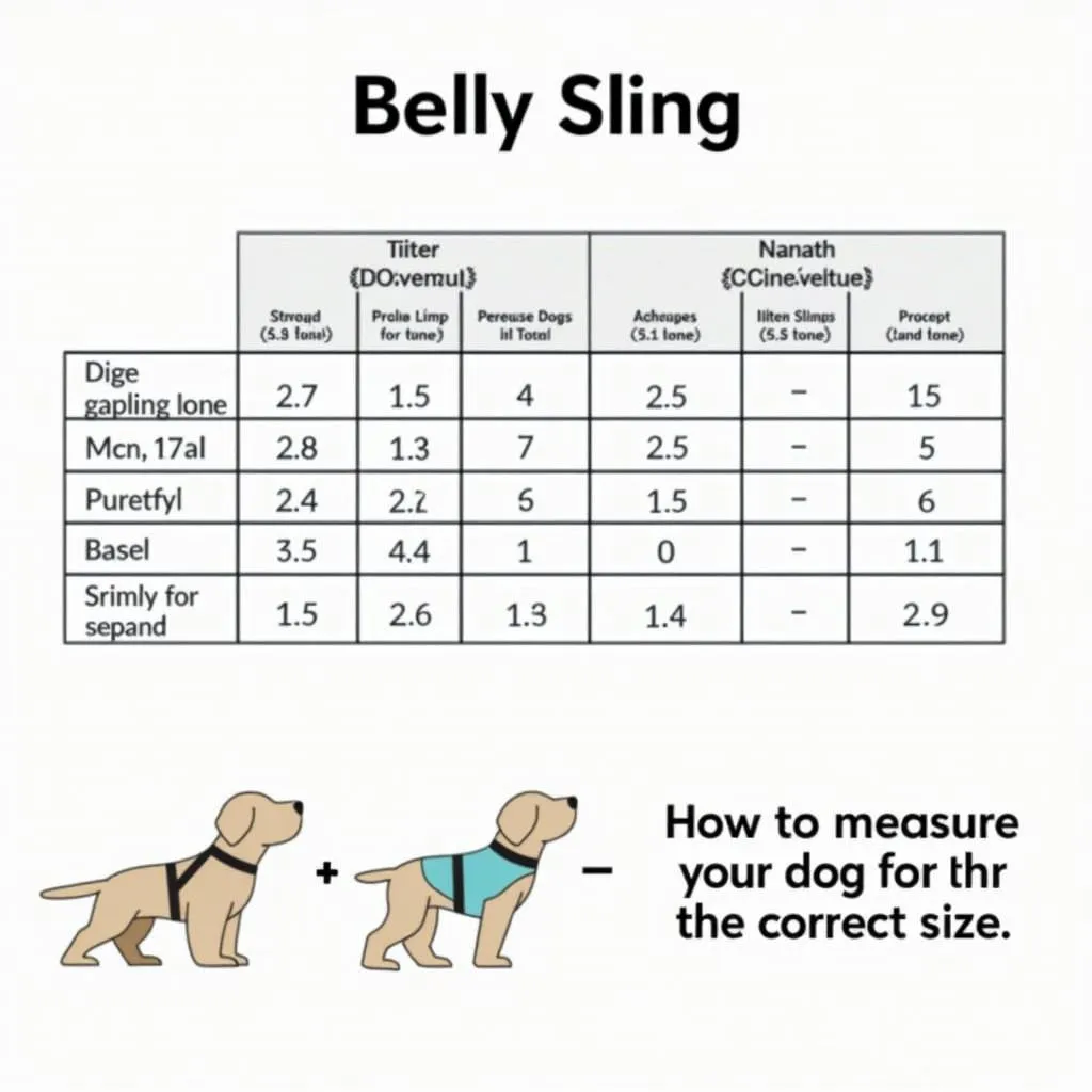 Belly Sling Size Guide for Dogs