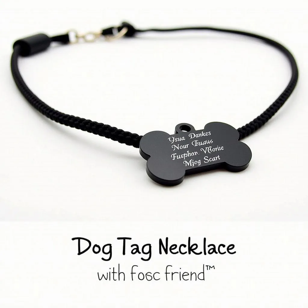 Personalized Black Dog Tag Necklace for Your Furry Friend