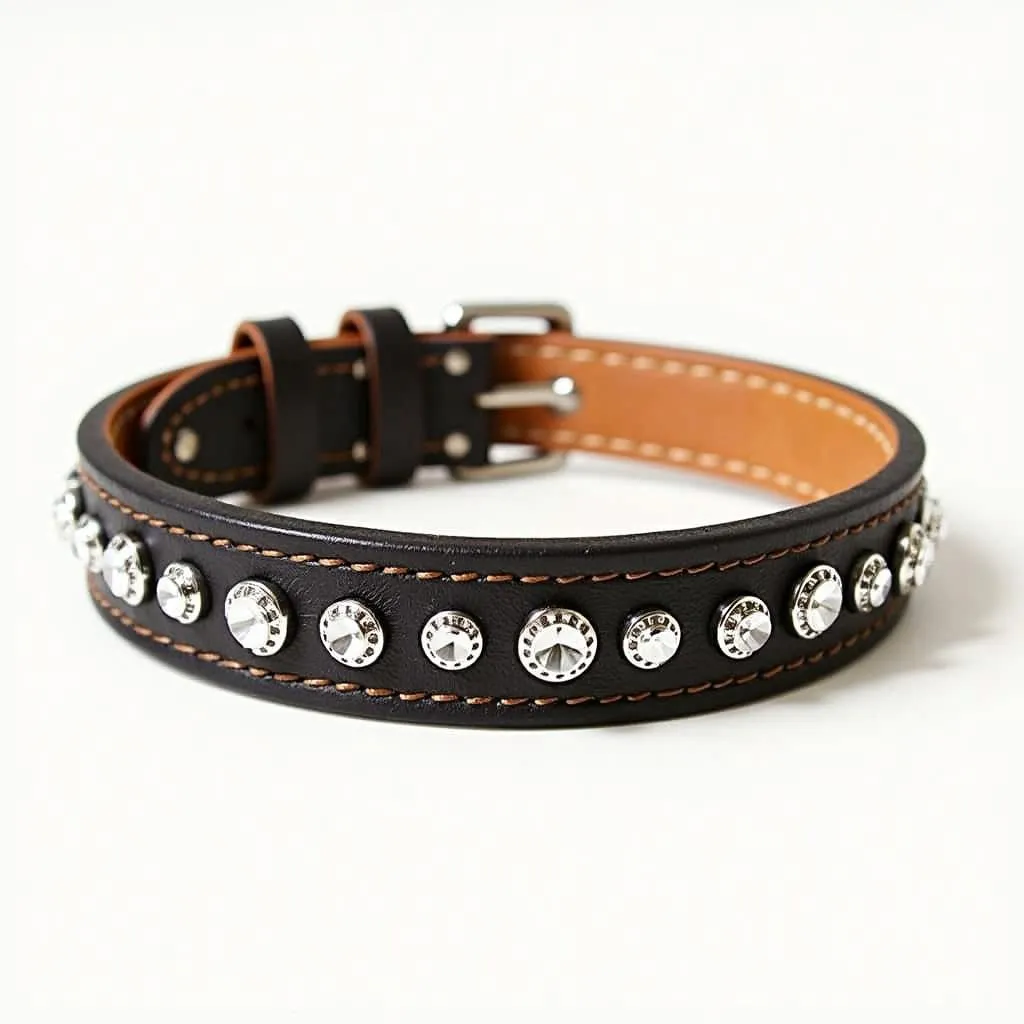 Bling leather dog collars