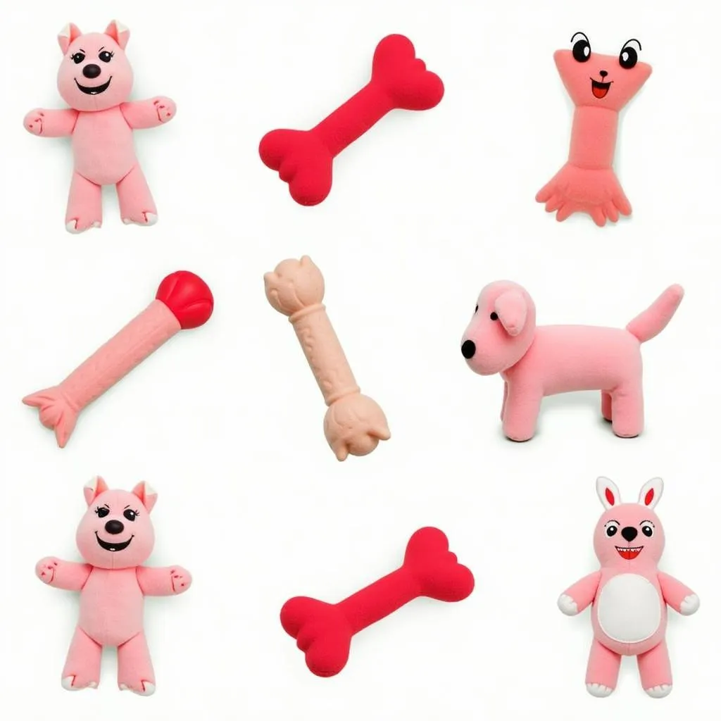 Variety of Bloody Mary Dog Toy Designs