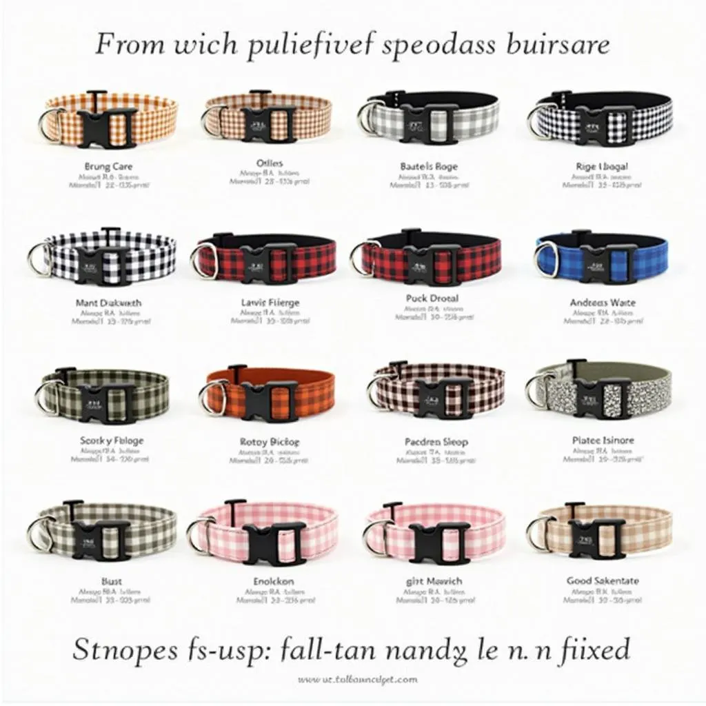 Buffalo Check Dog Collar Styles