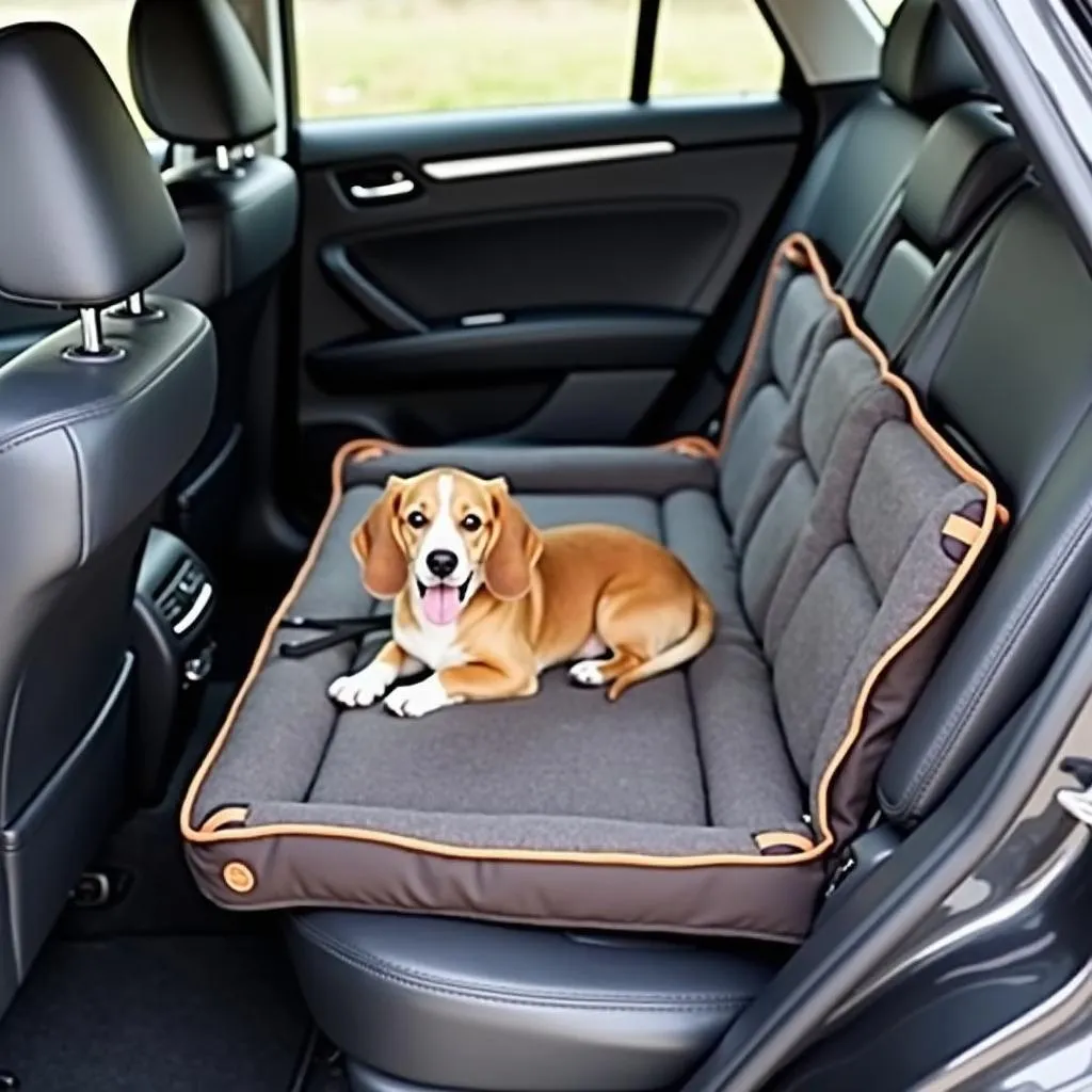 Calming dog bed for car in car seat