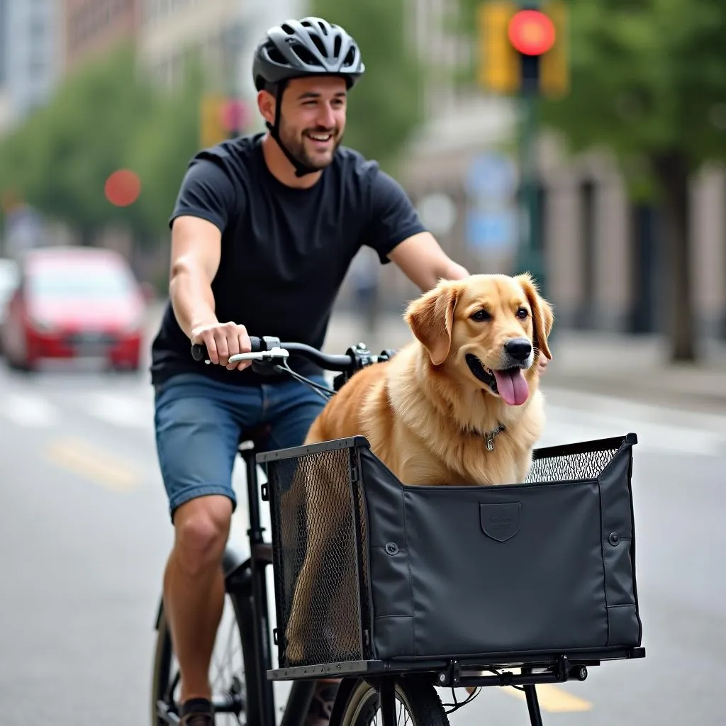 Cargo bike dog safety tips: Ensure your dog is secured with harnesses and leashes