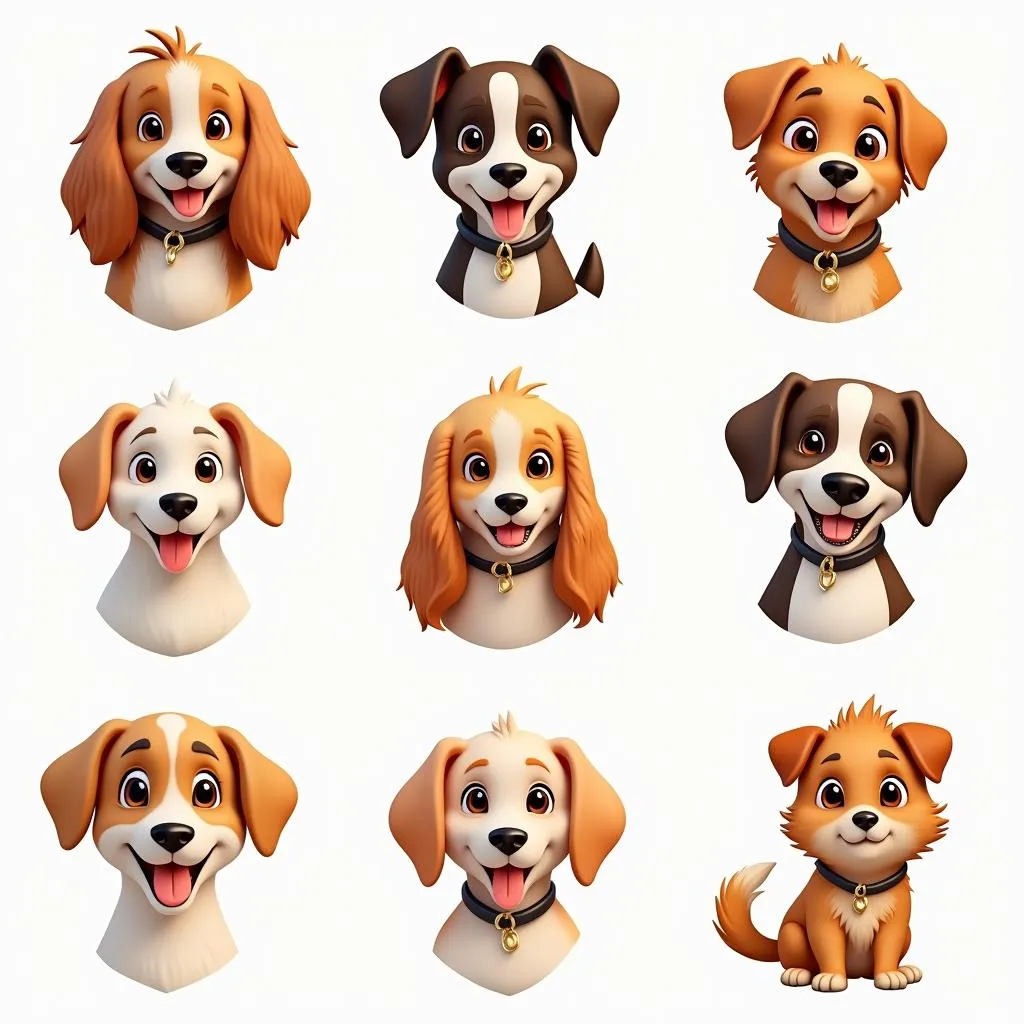 Cartoon Dog Portraits Examples