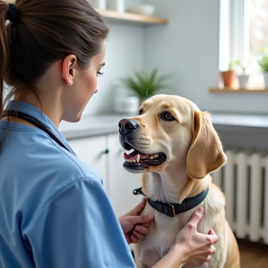 Dog Owner Consulting a Veterinarian