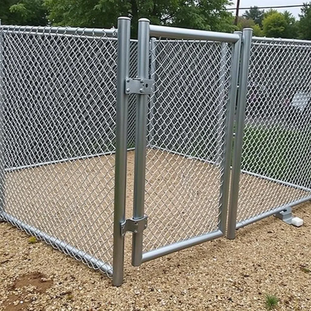 Dog Kennel with Chain Link Fence